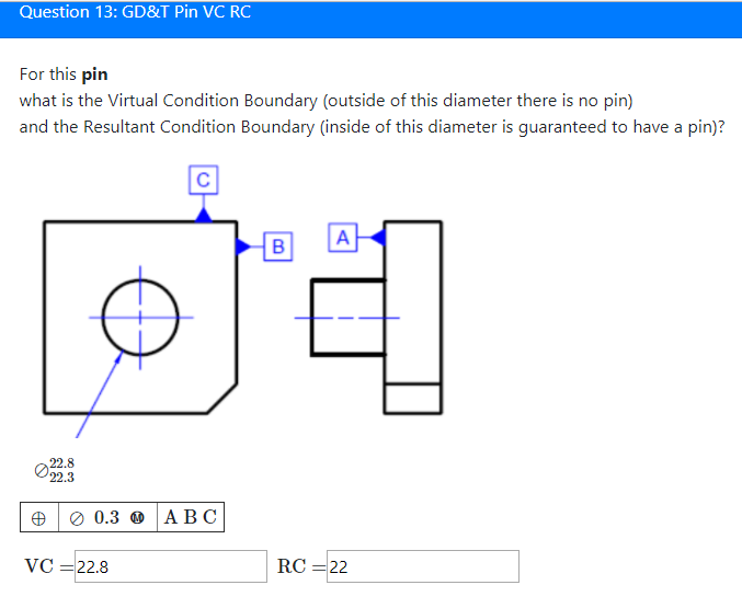 Solved Question 13 GD&T Pin VC RC For this pin what is the