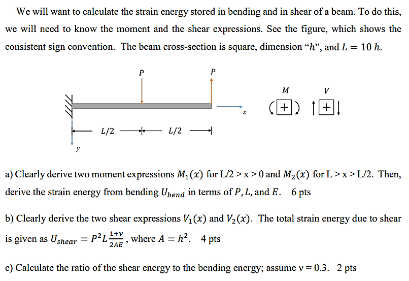 Solved We will want to calculate the strain energy stored in | Chegg.com