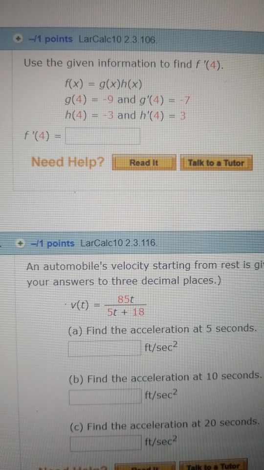 Solved | f(4)= 1 Need Help? Read it Talk to a Tutor Talk to | Chegg.com