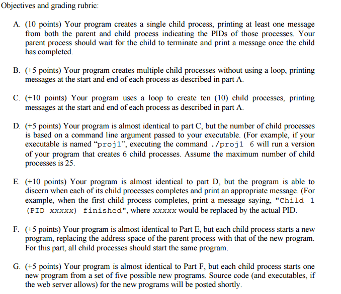 Solved As noted above, the program should use fork to start | Chegg.com