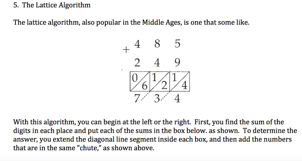 Solved 5. The Lattice Algorithm The lattice algorithm, also | Chegg.com