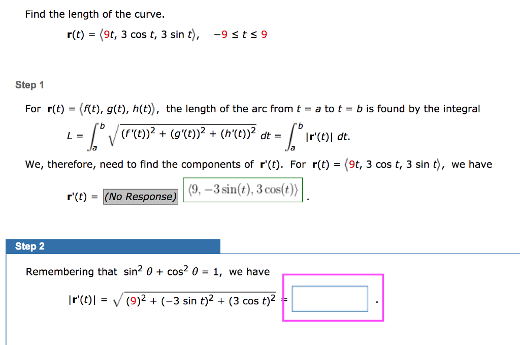 Solved Find The Length Of The Curve. R(t)-(9t, 3 Cos T, 3 | Chegg.com