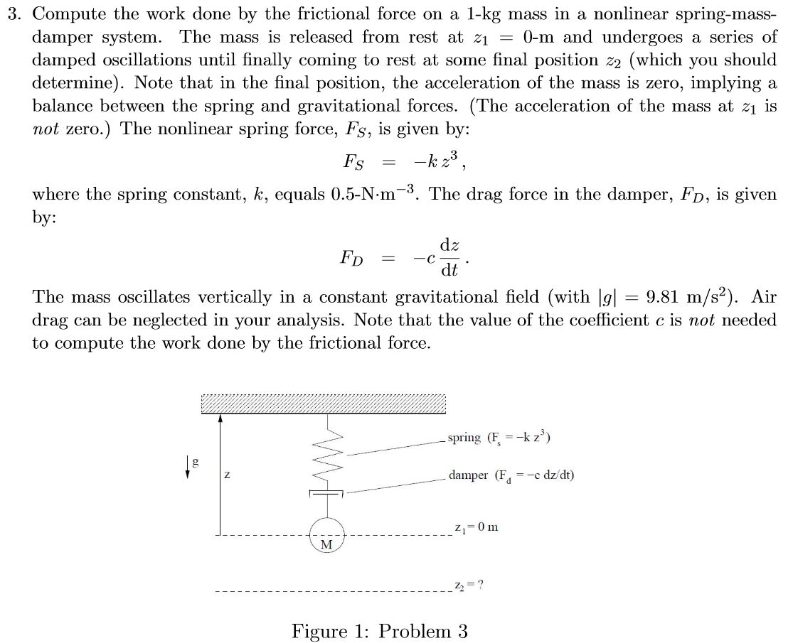 Solved Compute The Work Done By The Frictional Force On A 