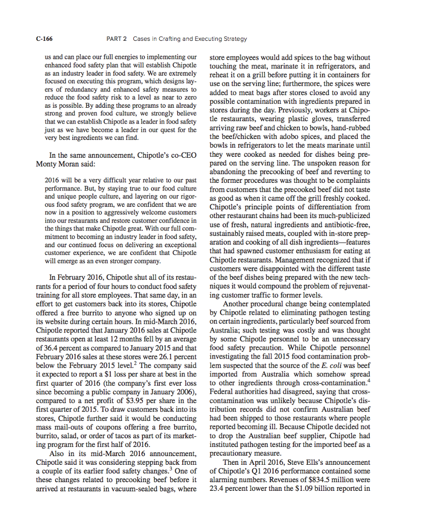 Solved CASE 14 Chipotle Mexican Grill in 2016 Can the