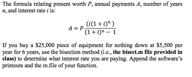 Solved The formula relating present worth P, annual payments | Chegg.com