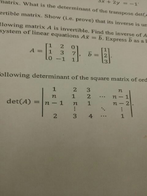 compute the determinant of the matrix