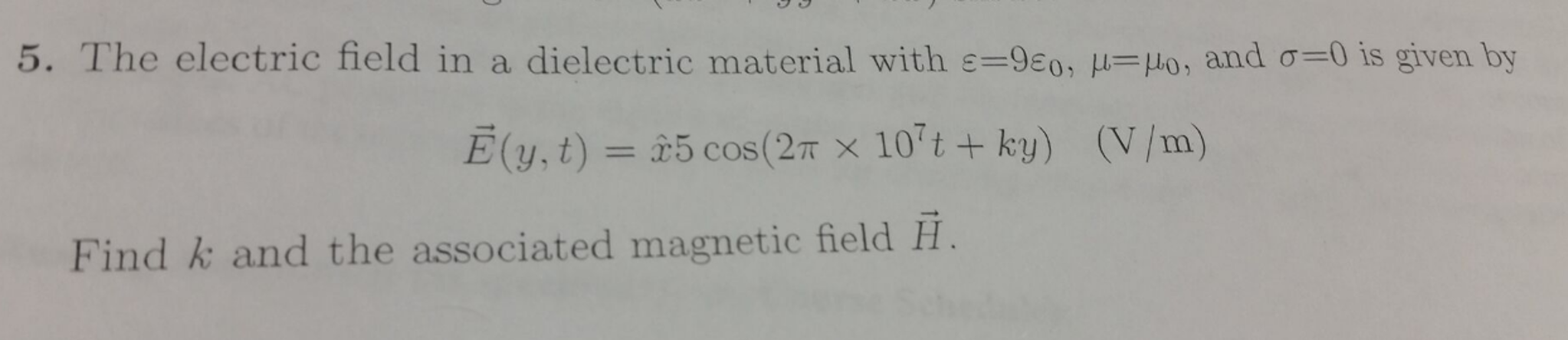 Solved The electric field in a dielectric material with | Chegg.com