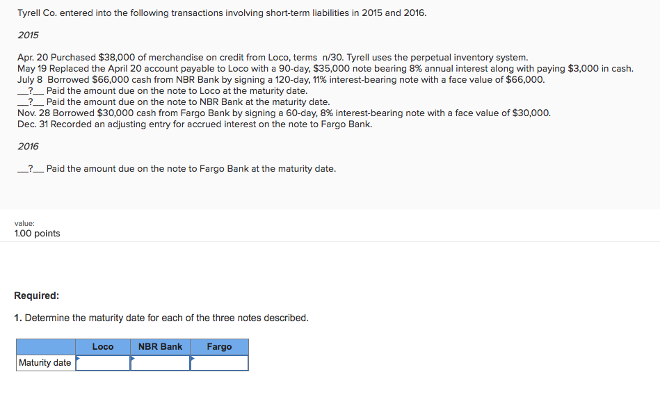 Solved Tyrell Co. entered into the following transactions