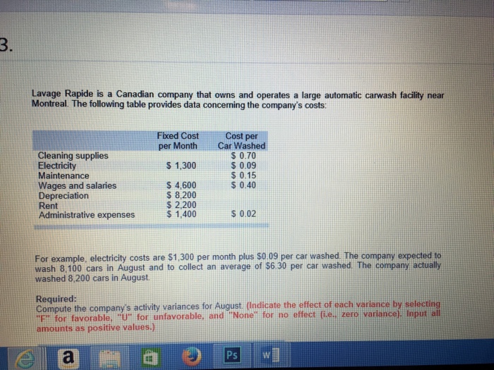 Solved Lavage Rapide is a Canadian company that owns and