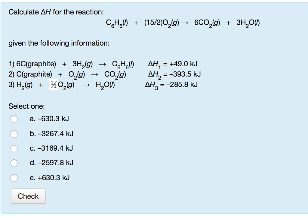 solved-calculate-h-for-the-reaction-gh6-15-2jo2-g-chegg