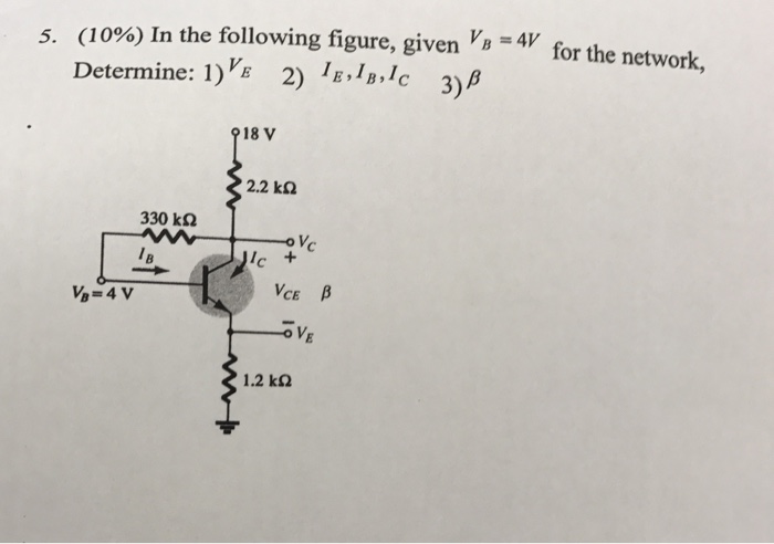 Solved In The Following Figure, Given V_B = 4V For The | Chegg.com