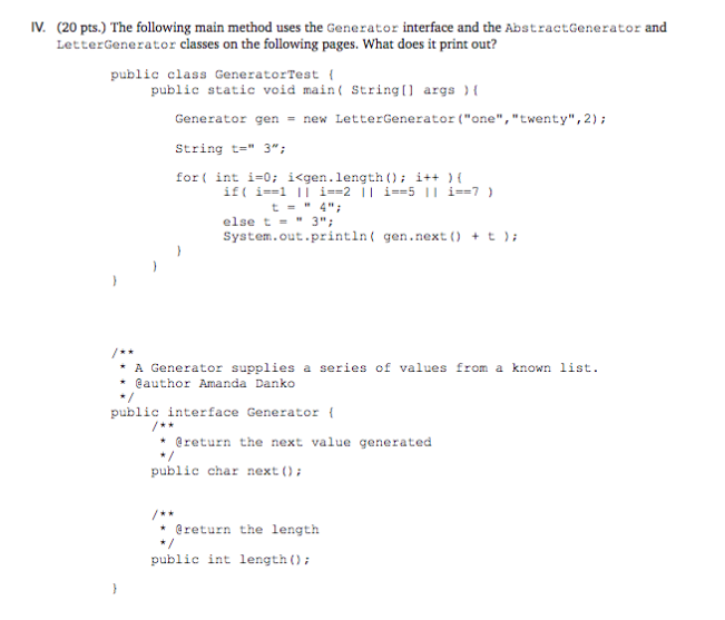 Solved II. (25 pts.) Consider the main method in the | Chegg.com