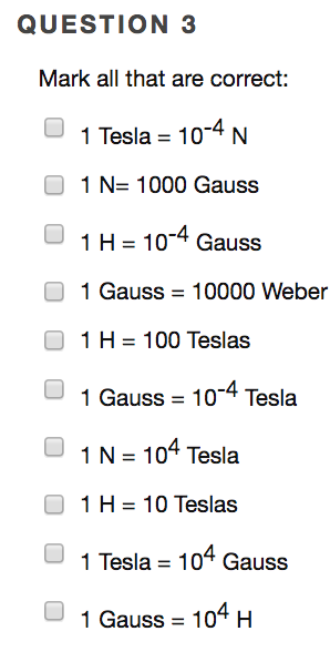 Gauss to tesla