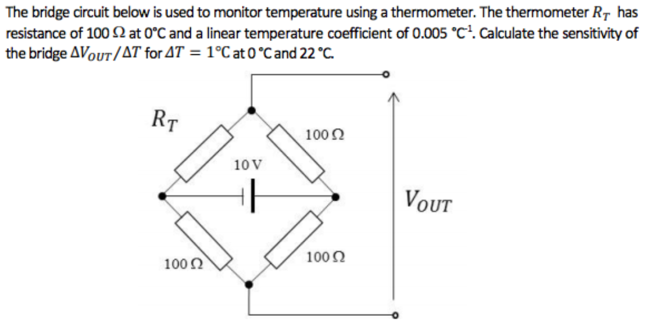 Solved The bridge circuit below is used to monitor | Chegg.com