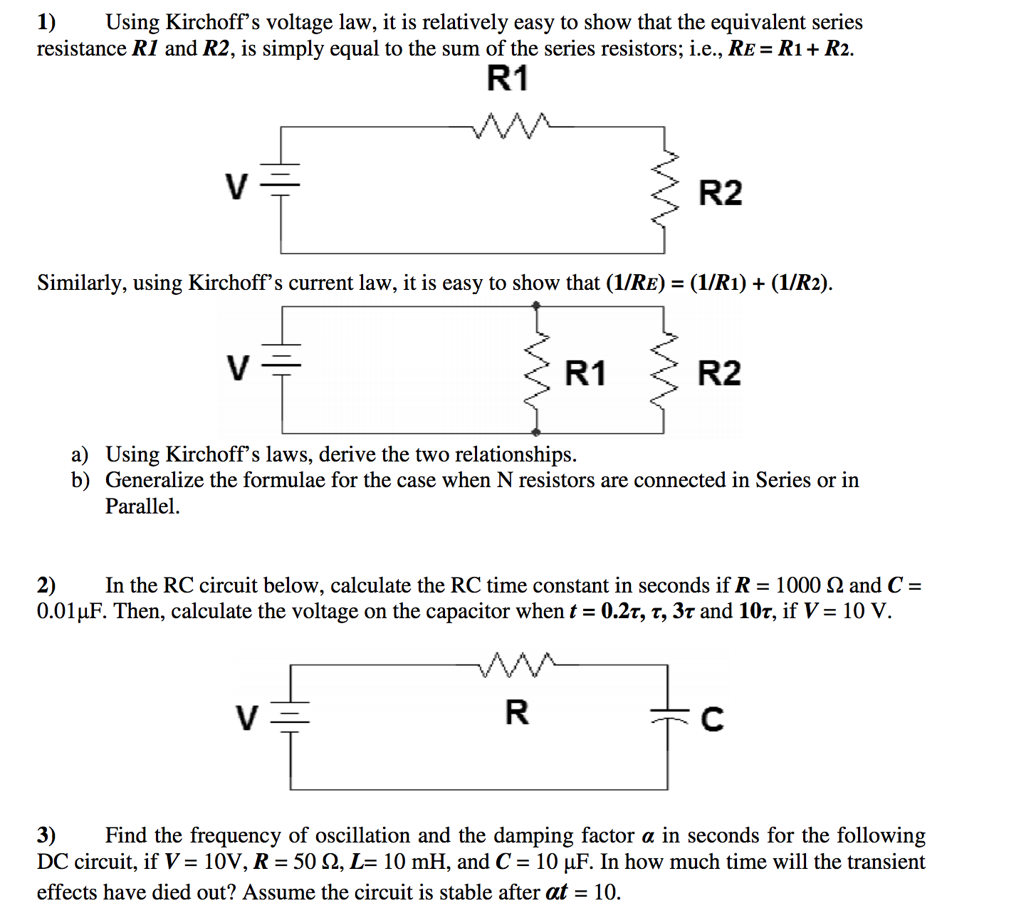 Solved Electrical Engineering Help needed for following: | Chegg.com