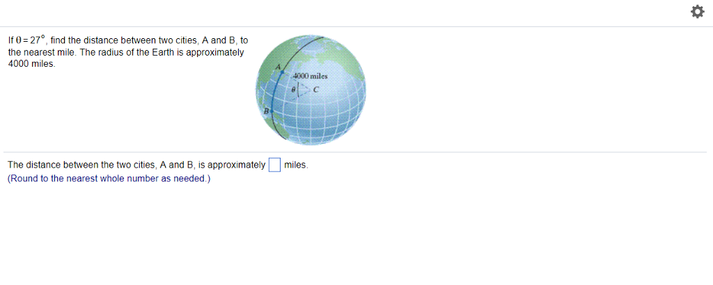 Solved f 0 27°, find the distance between two cities, A and | Chegg.com