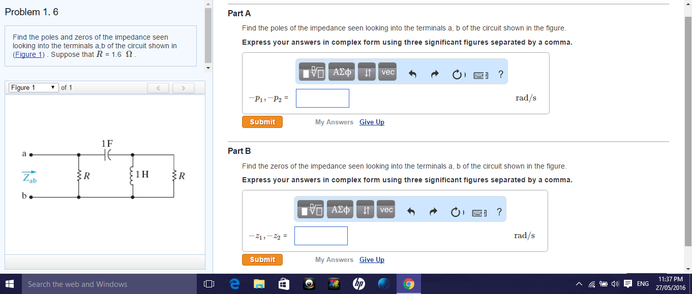 Solved Find the poles and zeros of the impedance seen | Chegg.com