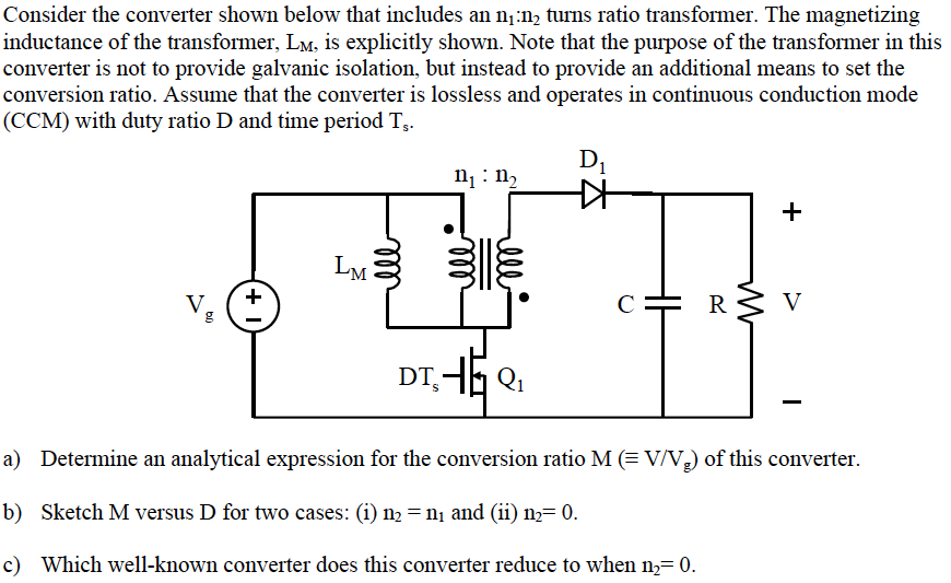 Solved Consider the converter shown below that includes an | Chegg.com