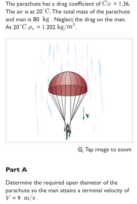 solved-the-parachute-has-a-drag-coefficient-of-c-d-1-36-chegg