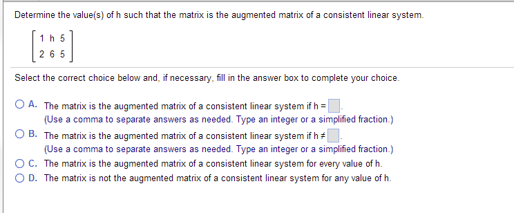 Solved Determine the value(s) of h such that the matrix is | Chegg.com