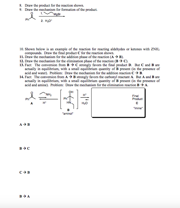 Solved 8. Draw the product for the reaction shown. 9. Draw | Chegg.com