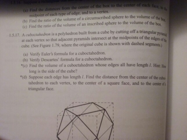 Solved Find the distances from the center of the box to the | Chegg.com