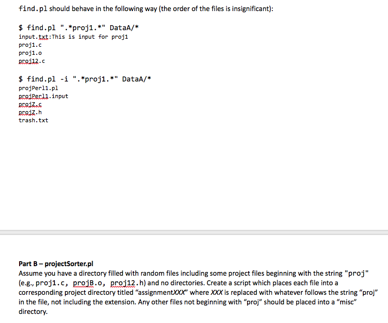 perl assignment questions