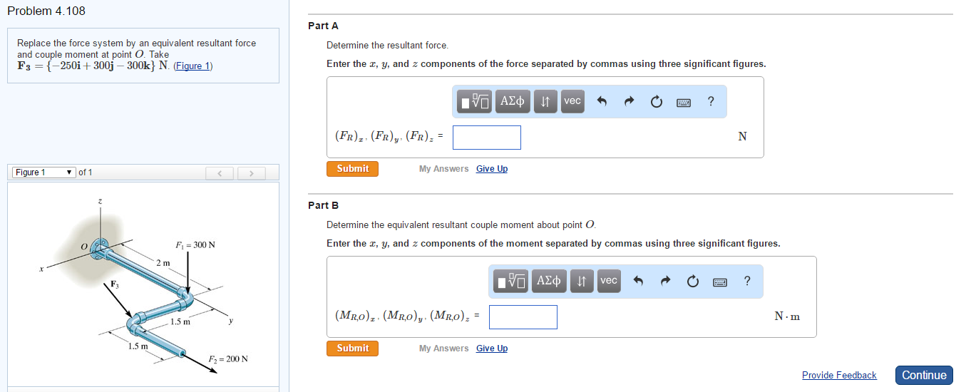 Solved Replace the force system by an equivalent resultant | Chegg.com ...