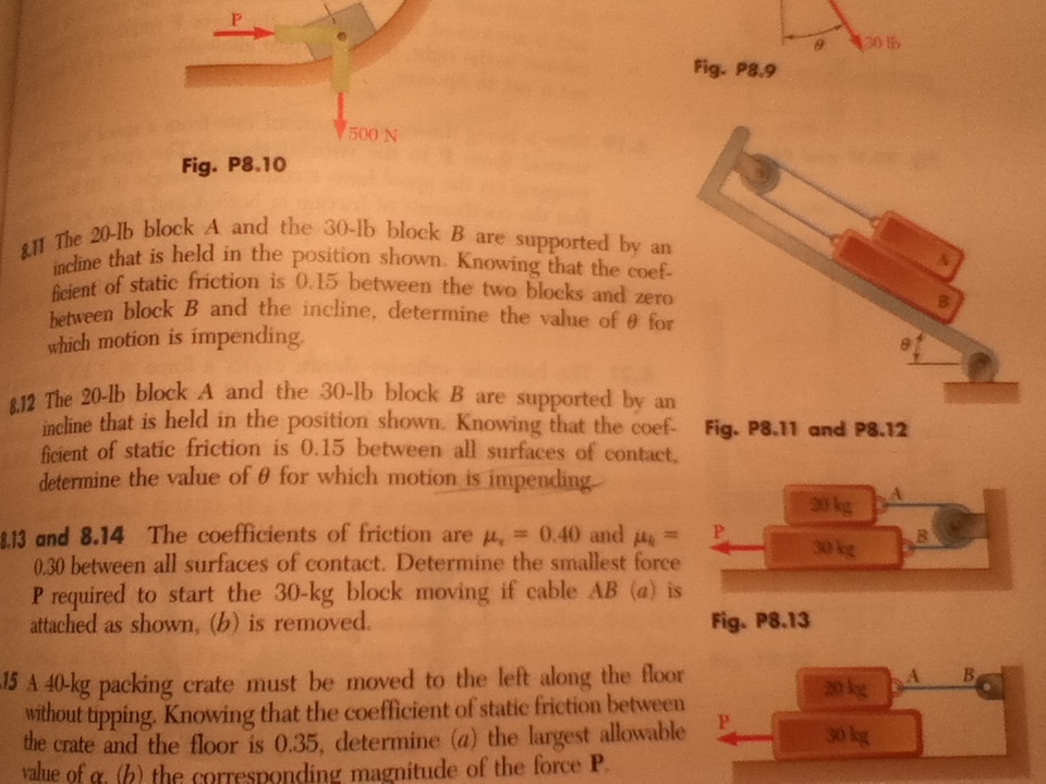 solved-the-50-lb-block-a-and-the-25-lb-block-b-are-supported-chegg