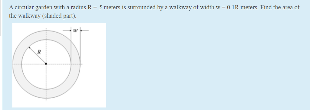 Solved A circular garden with a radius R = 5 meters is | Chegg.com