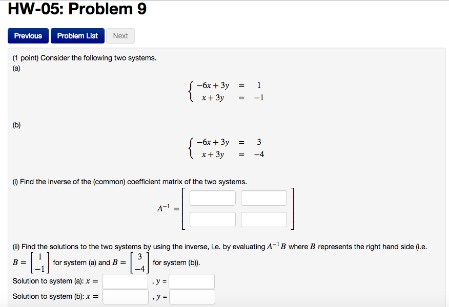 Solved: Consider The Following Two Systems. Find The Inver... | Chegg.com