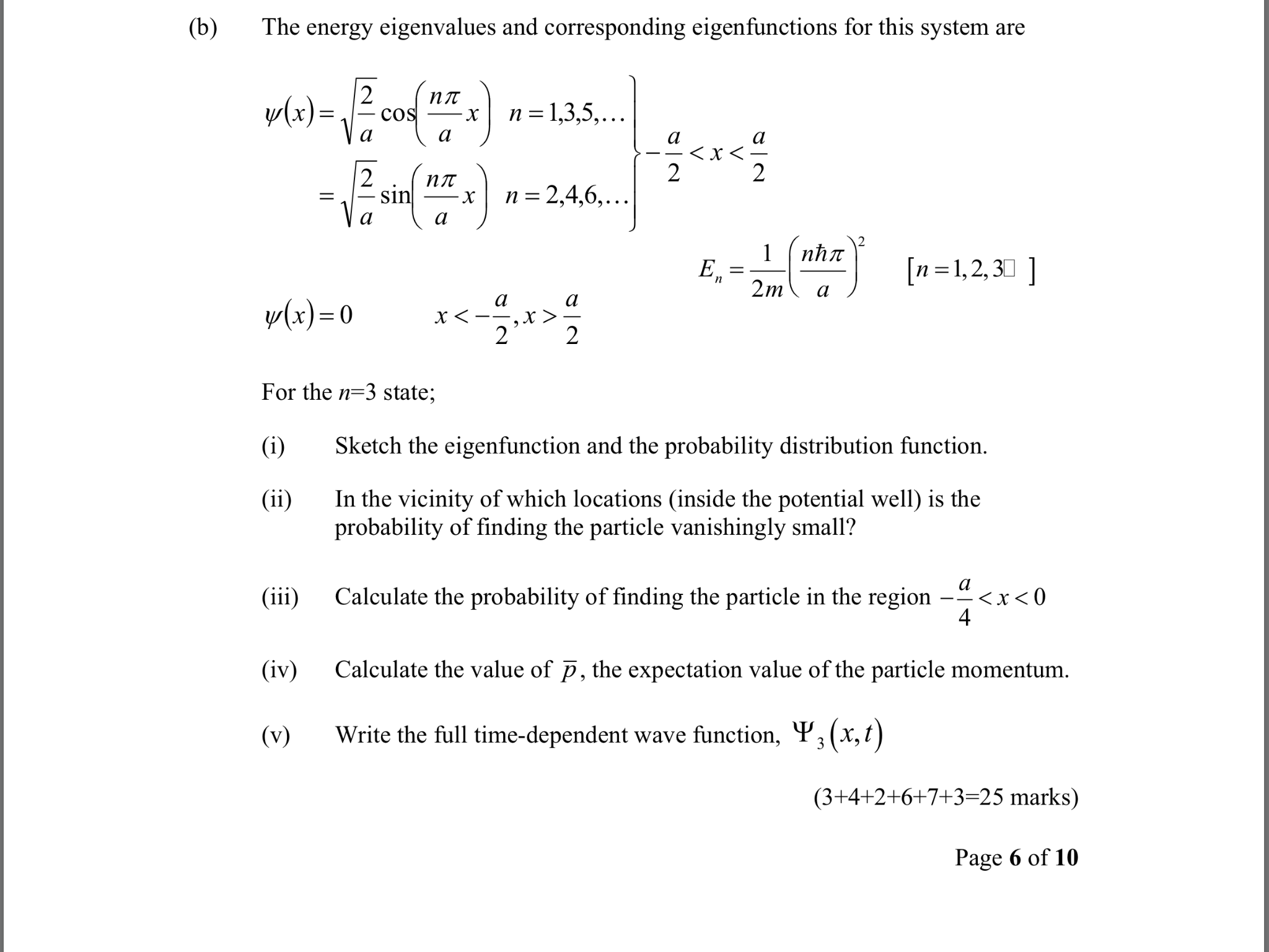 Solved The energy eigenvalues and corresponding | Chegg.com