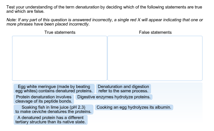 Solved Test Your Understanding Of The Term Denaturation By 