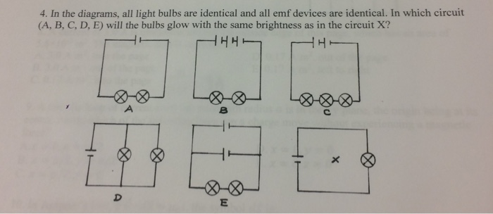 Solved In the diagrams, all light bulbs are identical and | Chegg.com