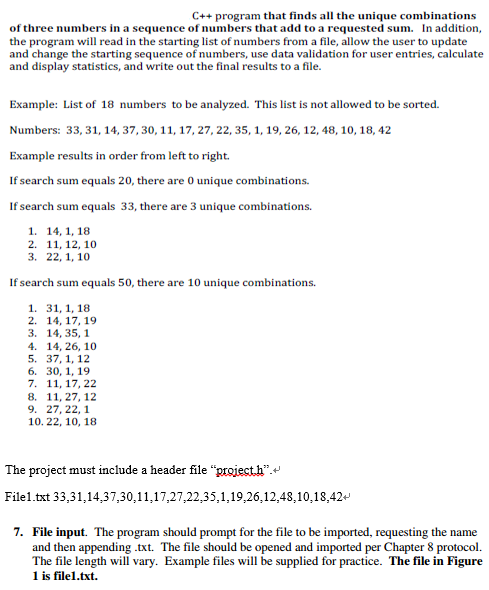 Solved C++ program that finds all the unique combinations of | Chegg.com
