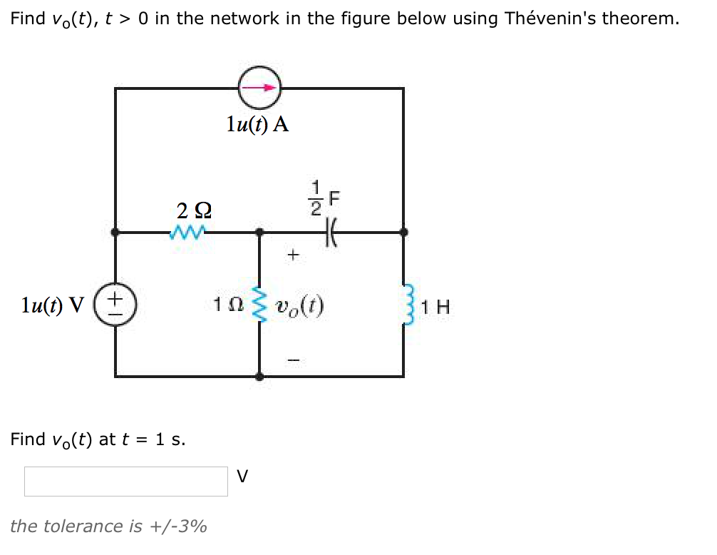 Solved Find vo(t), t > 0 in the network in the figure below | Chegg.com