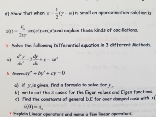 Solved Show that when e 1 2 gamma omega is small an Chegg