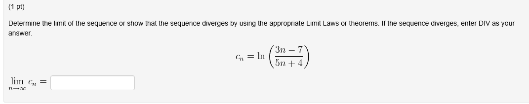 Solved Determine The Limit Of The Sequence Or Show That The Chegg Solved Determine The Limit Of The Sequence Or Show That The Chegg