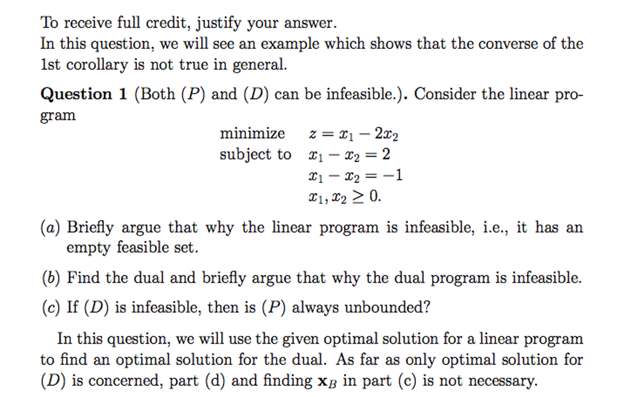 Solved To Receive Full Credit, Justify Your Answer. In This | Chegg.com