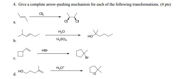 Solved Give a complete arrow-pushing mechanism for each of | Chegg.com