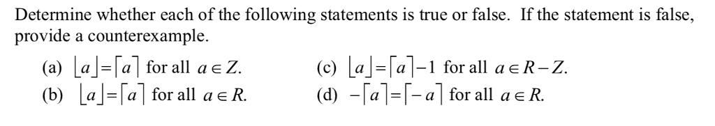 Solved Determine whether each of the following statements is | Chegg.com