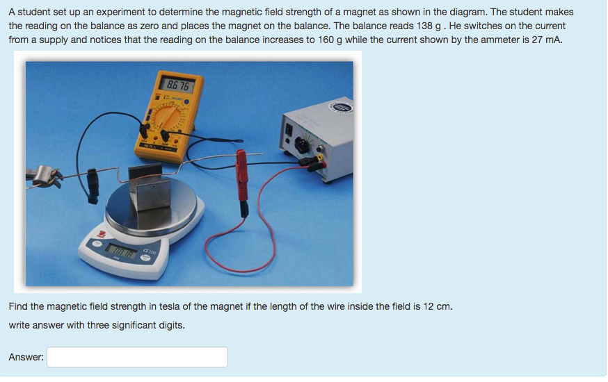 Solved A student set up an experiment to determine the | Chegg.com