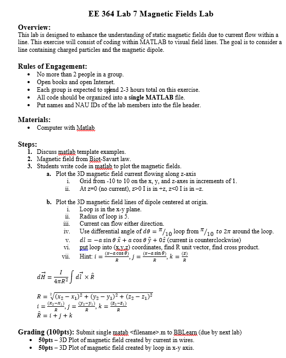 lab magnetic and electric fields assignment lab report active