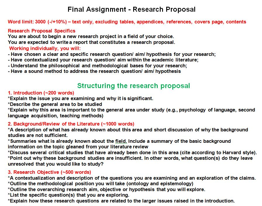 assignment proposal sample