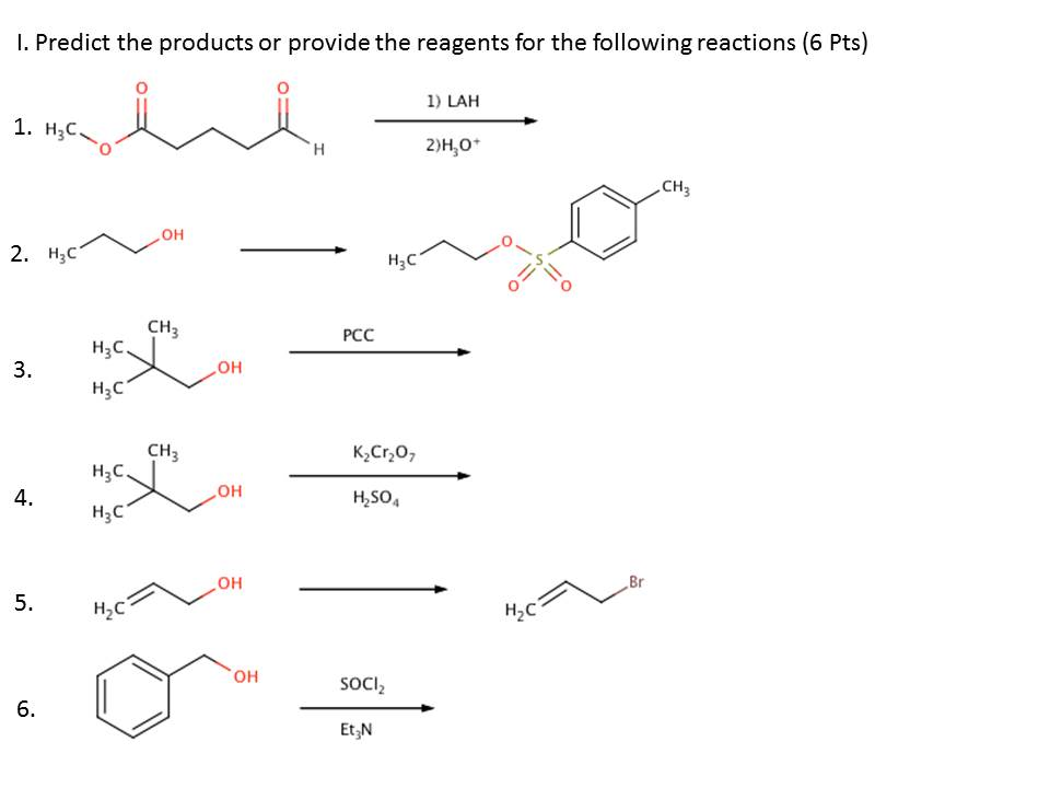 Solved Predict the products or provide the reagents for the | Chegg.com