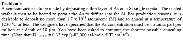 Problem 3 A Semiconductor Is To Be Made By Depositing 