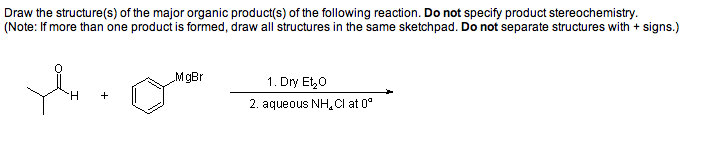 Solved Draw The Structure(s) Of The Major Organic Product(s) 