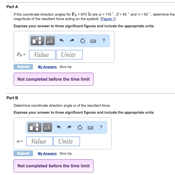Solved Part A If the coordinate direction angles for F3-670 | Chegg.com