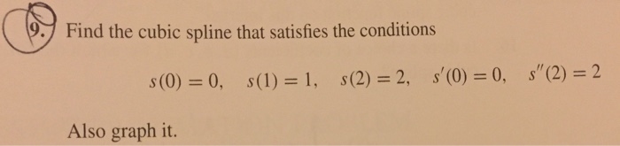 Solved Find the cubic spline that satisfies the conditions | Chegg.com