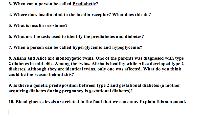 Solved When can a person be called Prediabetic? Where does | Chegg.com